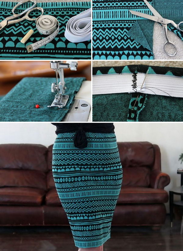 DIY Stretch Knit Pencil Skirt. See the full tutorial 