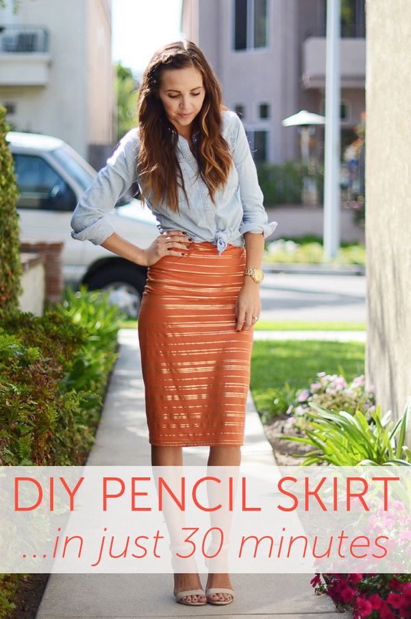 DIY Pencil Skirt In Just 30 Minutes. Get the tutorial 