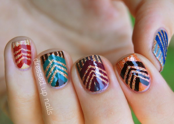 Glittering Chevrons Manicure. See more details 