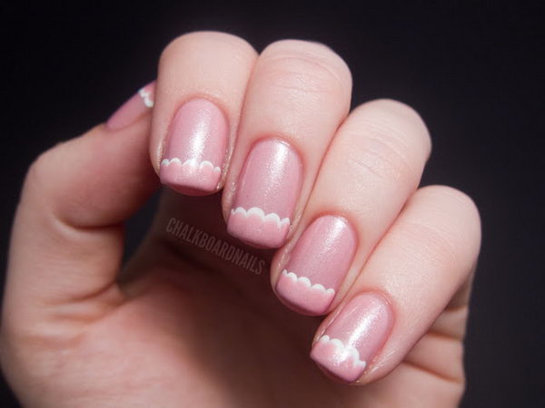 Delicate Scallop Tipped French Manicure. See how 