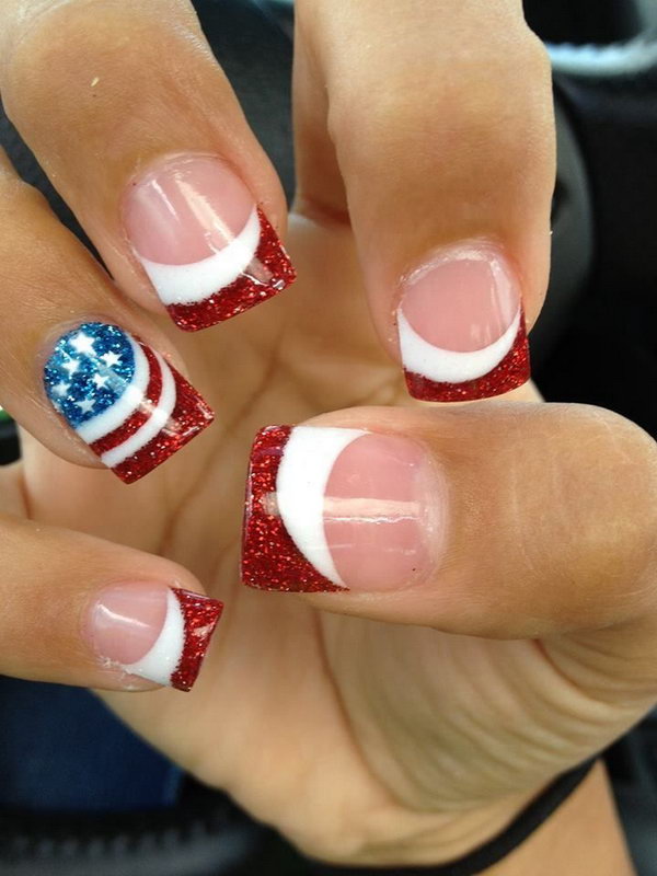 American Flag French Manicure. 