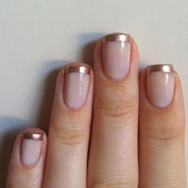 Rose Gold French Manicure. 