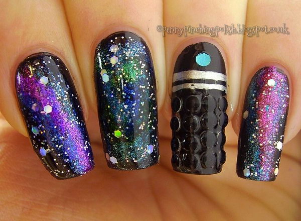 Black Galaxy Nails. 