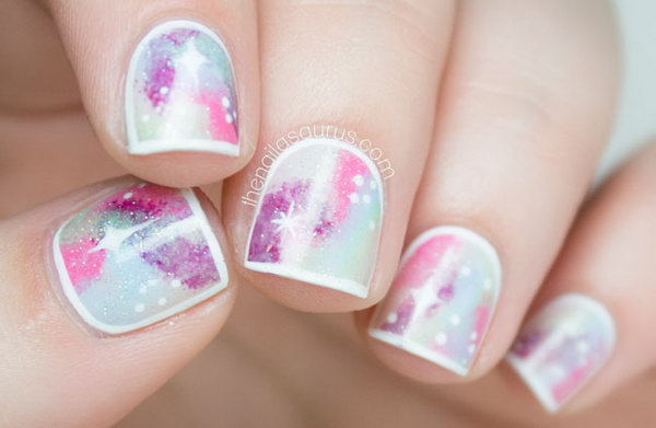 Framed Pastel Galaxy Nail. See more pictures 