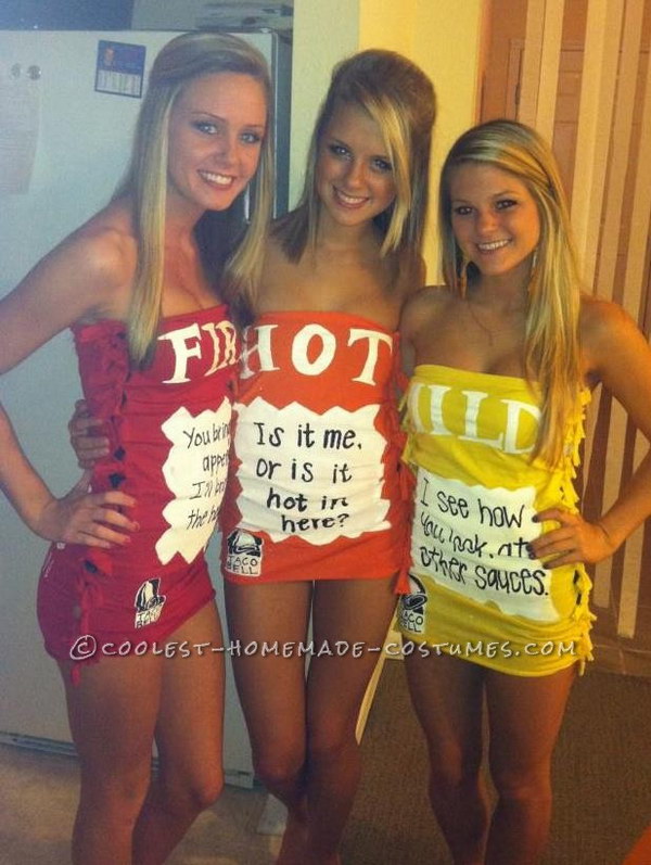 Hot Taco Bell Sauces Girls Group Costume 