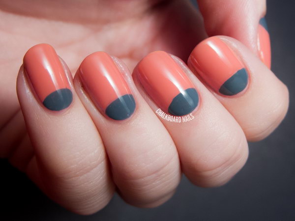 Sweet and Stormy Half Moon Nails. Get the tutorial 