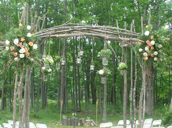 Mason Jars Wedding Arch. 