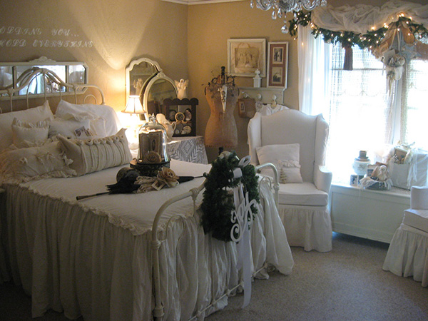 Vintage White Bedroom. 