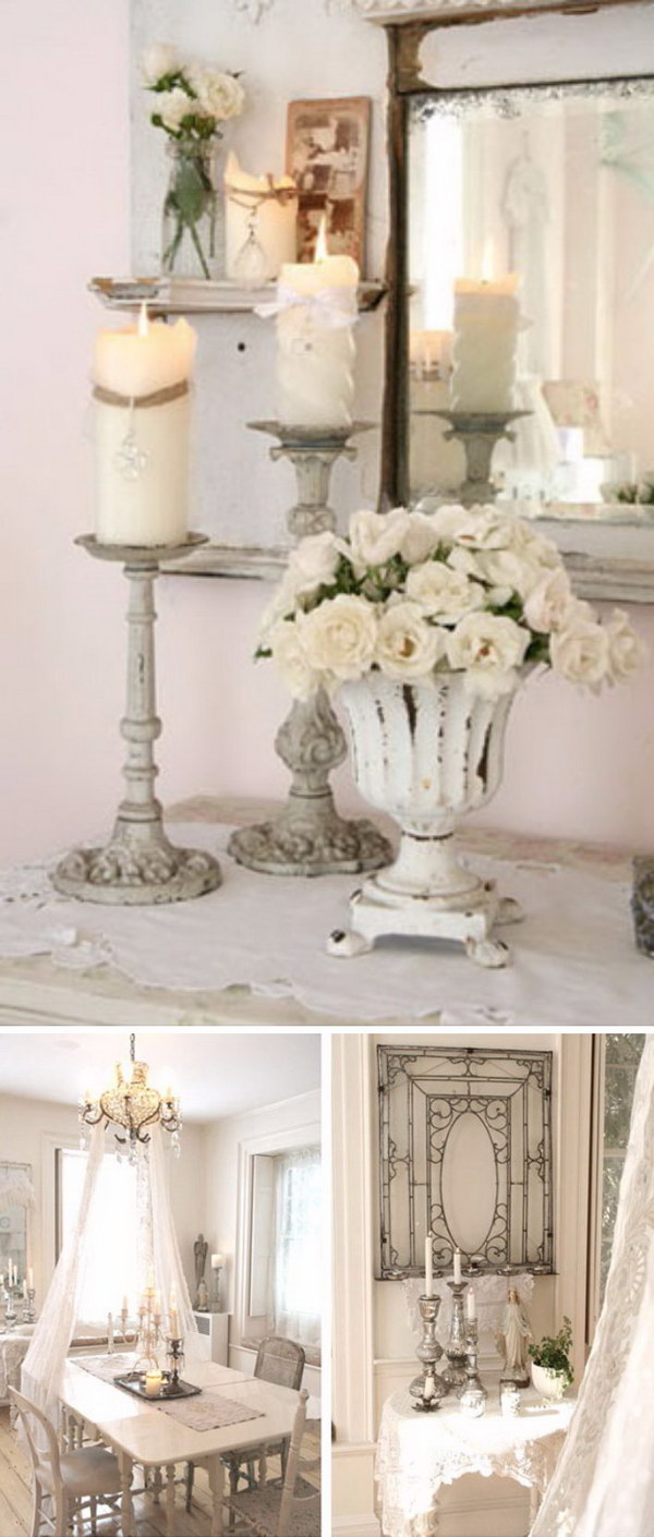Shabby Chic Candle Stick for Dining Room Decoration. 