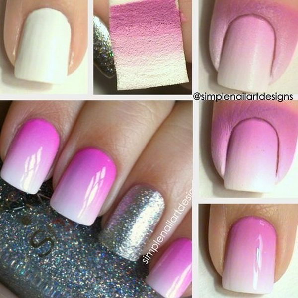 Ombre Nail Art. This is such a easy and fun mani! Must try. 
