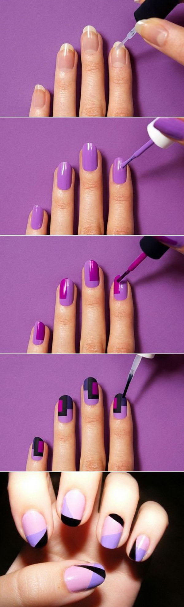 Glamorous Color Blocks Nail Art. This is such a easy and fun mani! Must try. 