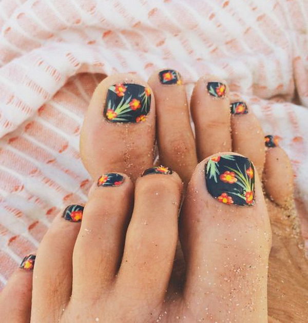 Tropical Toe Nail Designs. 