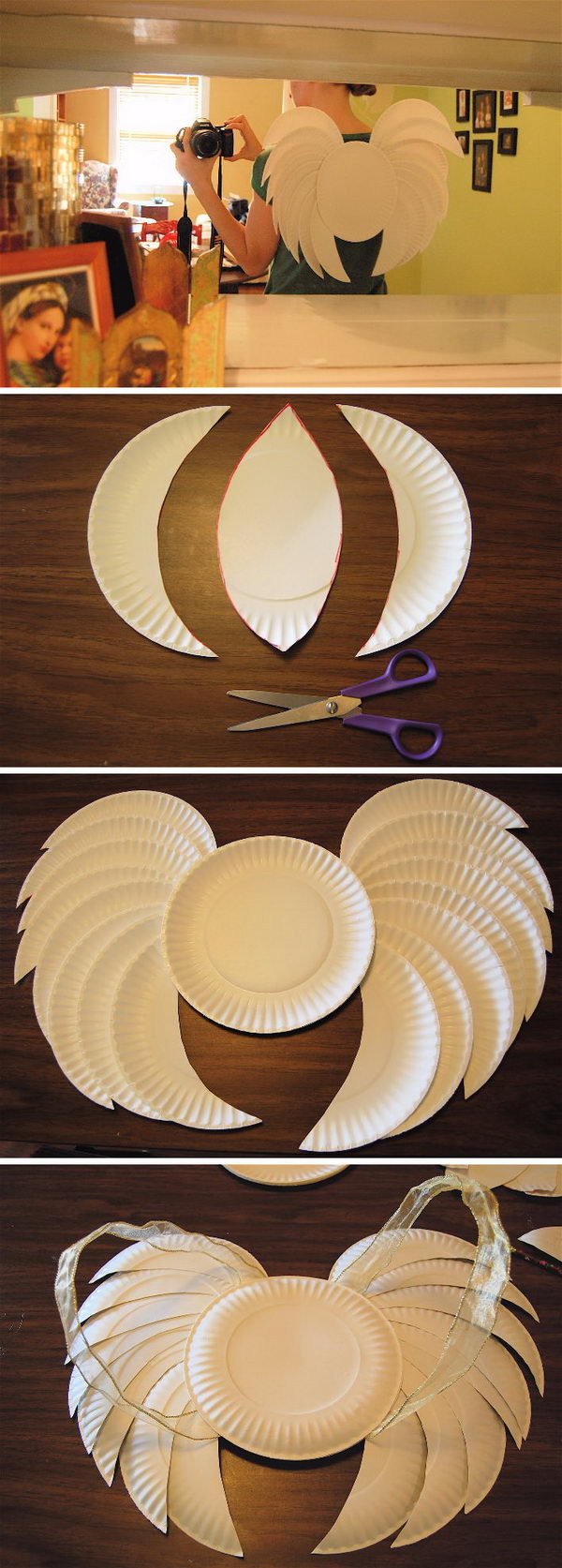 Easy Last Minute Angel Wings Made From Paper Plates. 
