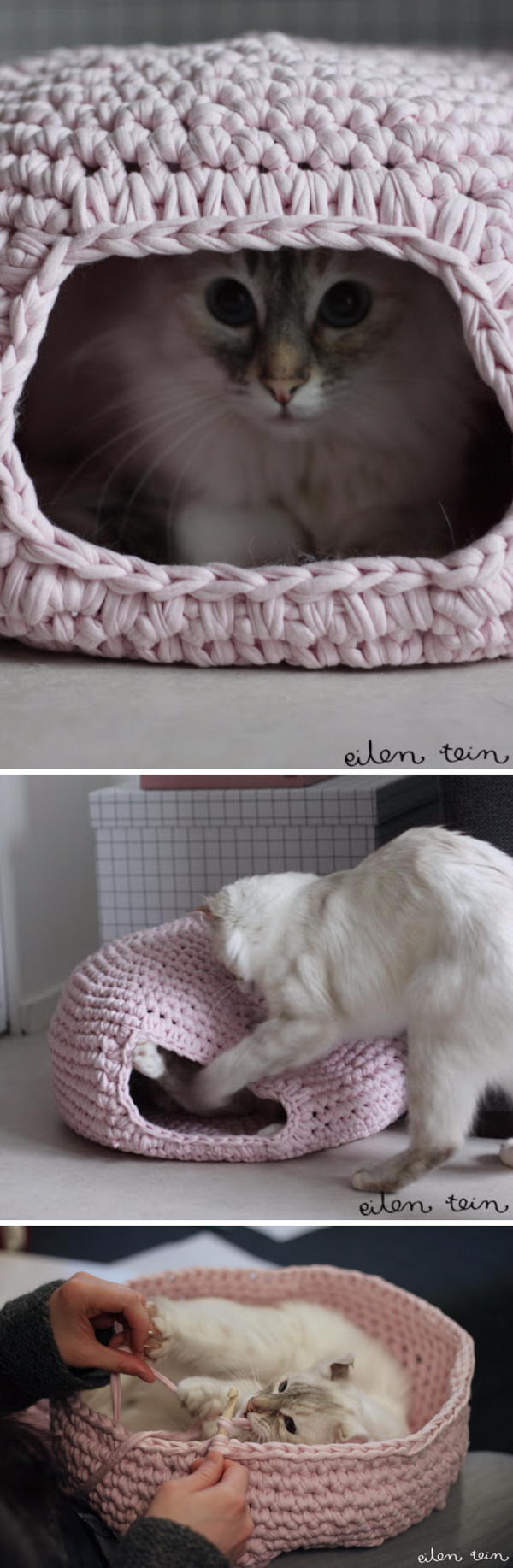 Crochet Round Cat Nest House. 