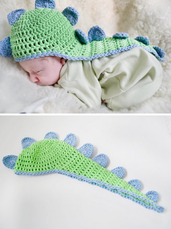 Baby Dino Hat With Cape. 