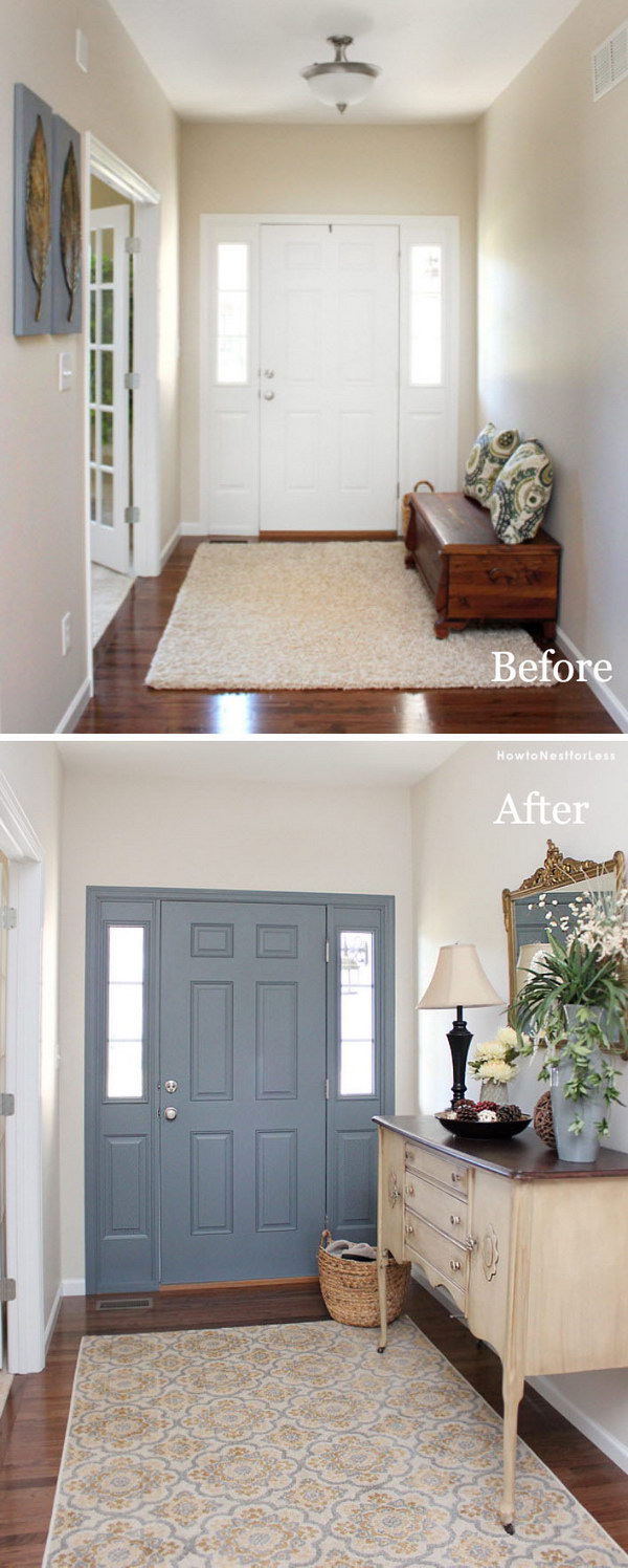 Entryway Foyer Makeover: Paint The Inside Of Your Front Door. 