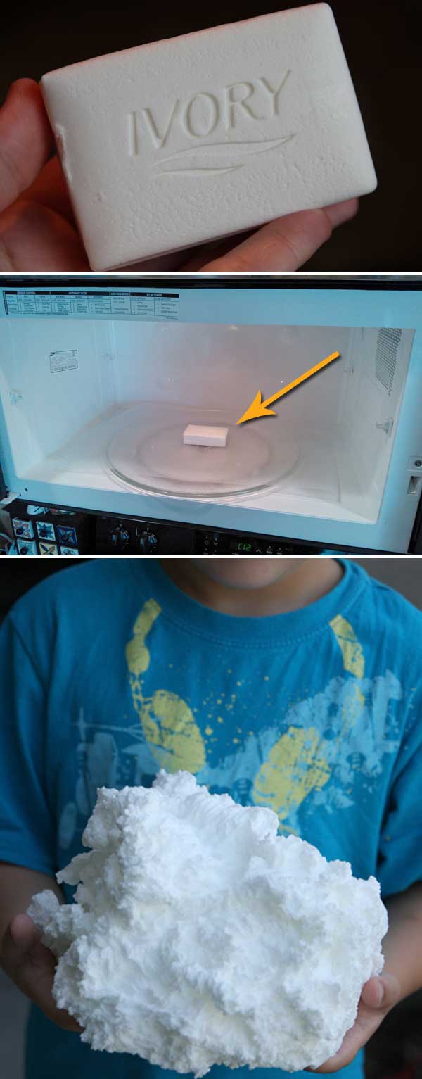 Making a Ivory soap cloud in a microwave is one of the coolest science experiments kids can do. 