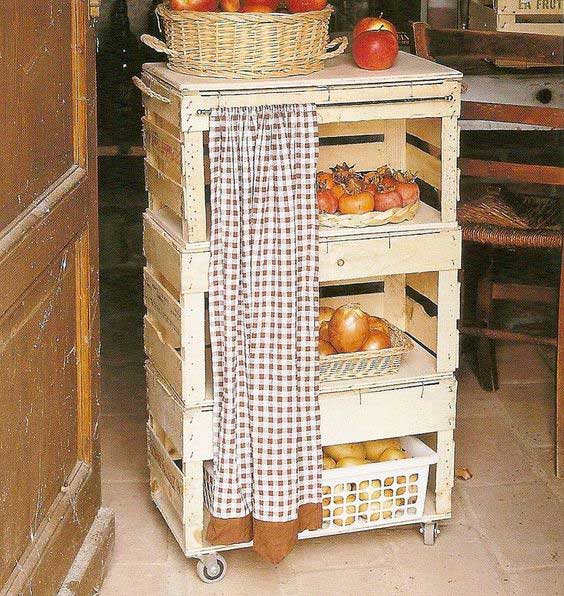 Fruit and vegetable storage cabinet. 