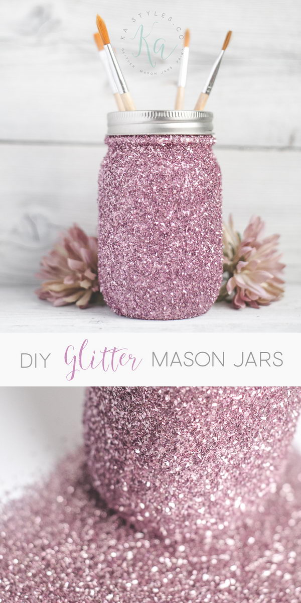 DIY Glitter Mason Jars. 