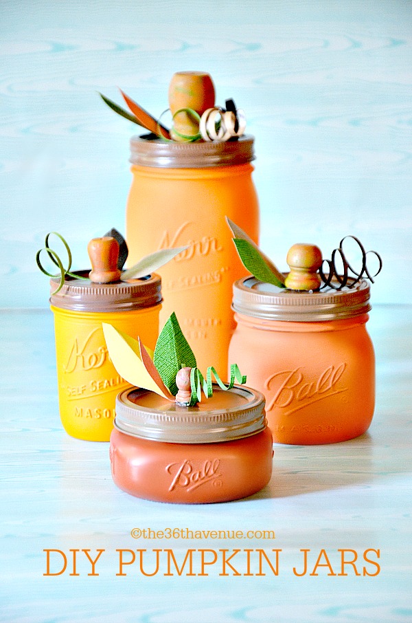DIY Pumpkin Mason Jars. 