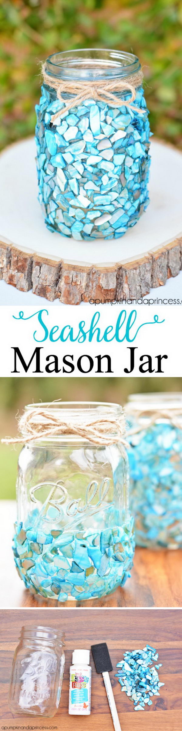 BEACH INSPIRED MASON JAR CRAFT. 